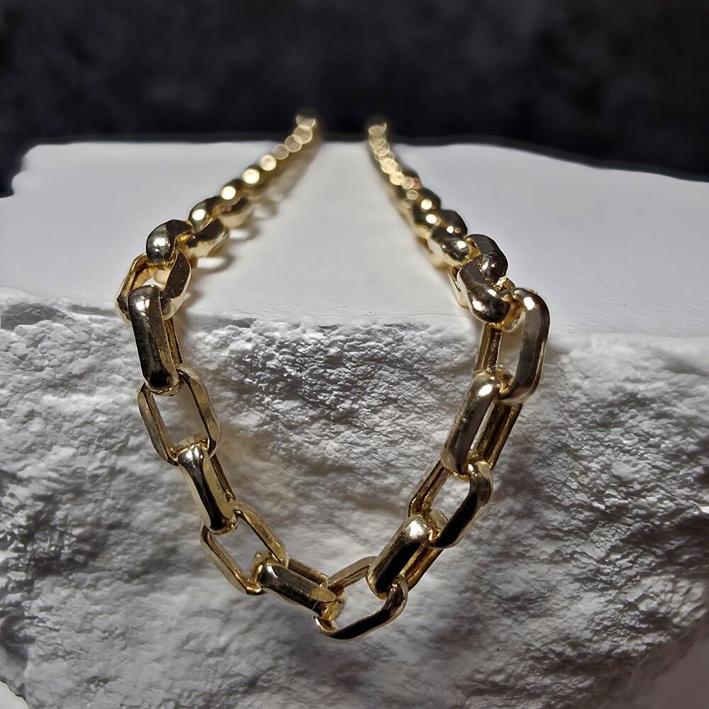 Solid 10K Yellow Gold 2.4mm Twisted Anchor Link Chain 19"